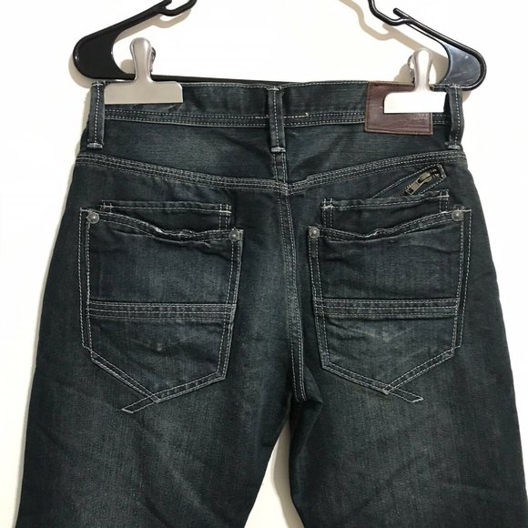 The Jean People Hollywood Mens Size  30x32 Jeans Slim Straight Dark Wash - Picture 7 of 12